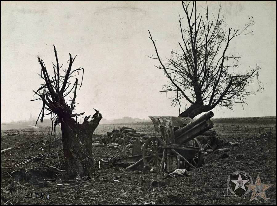 Decorator's Arch welcoming Americans to Mersch, Luxembourg. Taken November 30, 1918. Photographer Sgt. Hanlin, S.C.