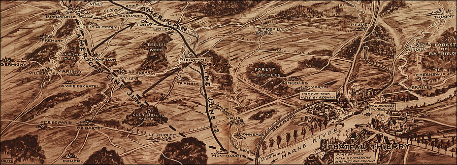 Map of Chateau Thierry in France 1918