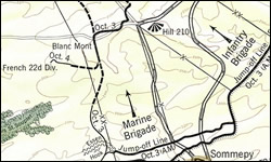 Map of 2d Division with French Fourth Army, Oct. 2-10, 1918