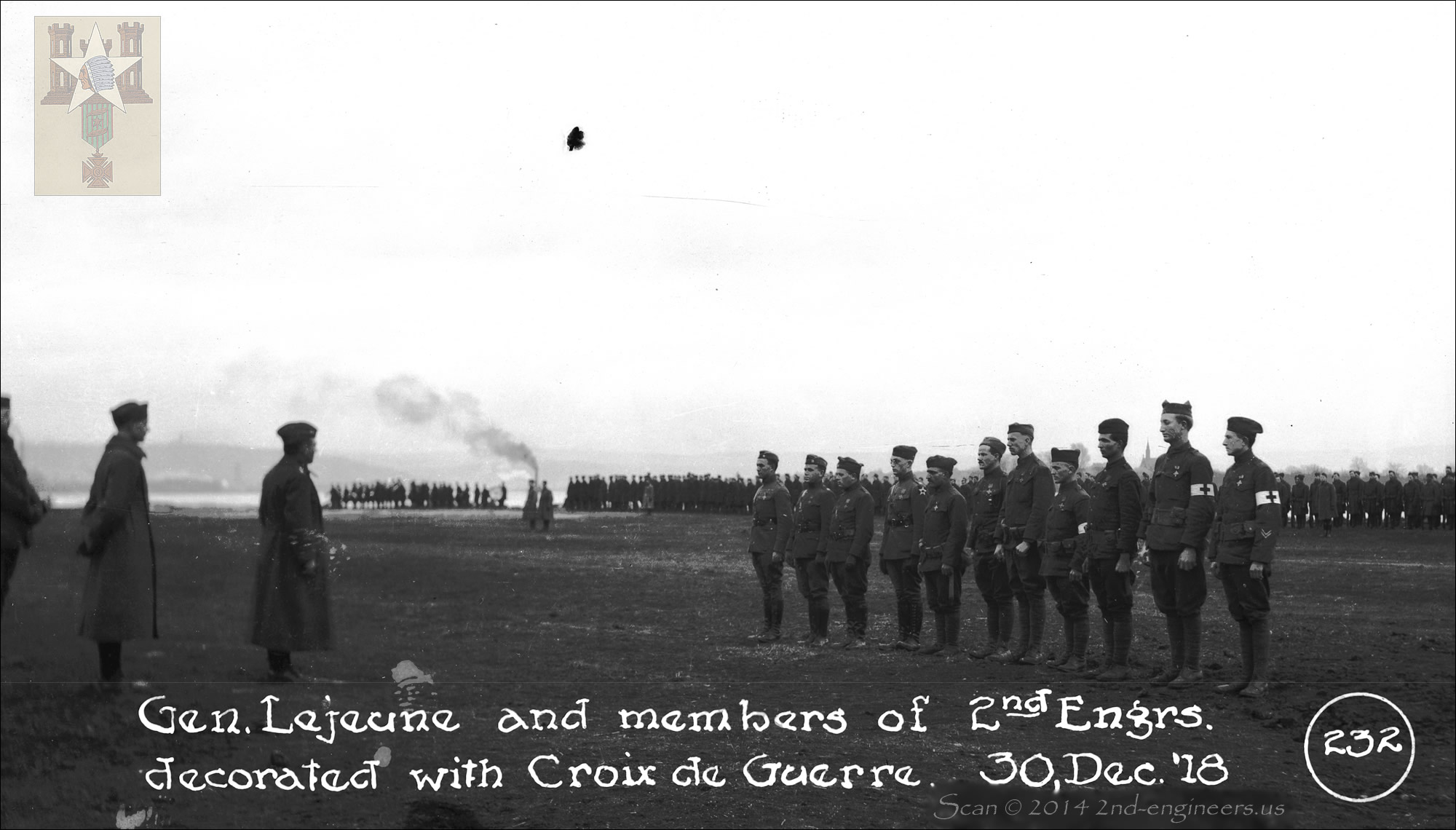 Gen. Lejeune and members of 2nd Engineers decorated with Croix de Guerre. December 30, 1918.