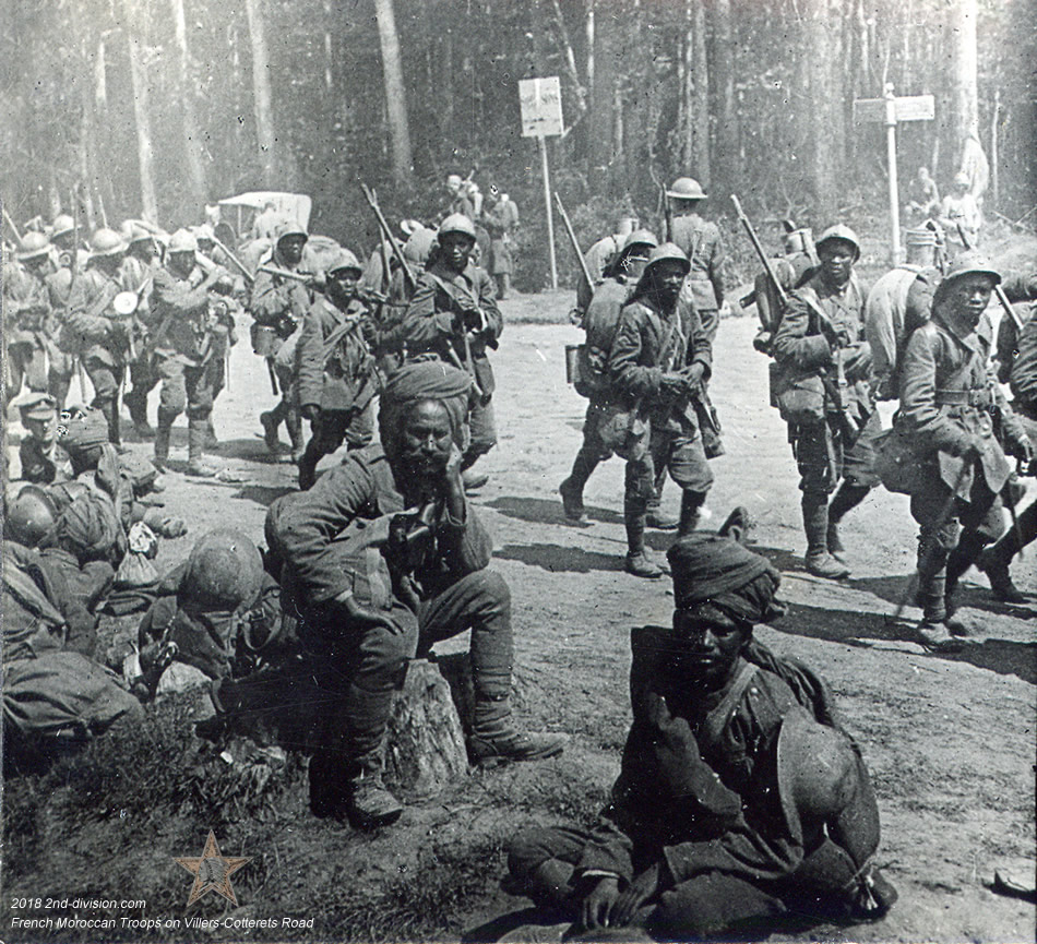 Partners of Americans in Marne Counter-Offensive — French Moroccan Troops on Villers-Cotterets Road