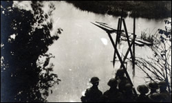 Co. "B" 2nd Engrs. at Bridge Drill in Champagne.