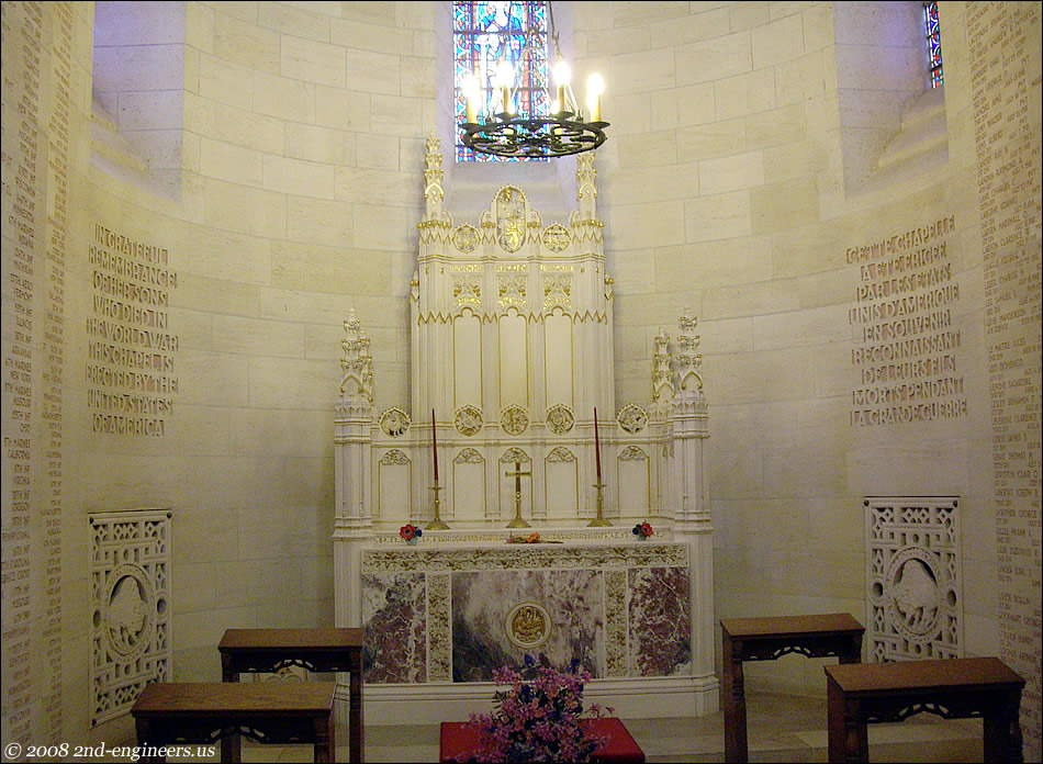Inside the Chapel at Belleau Wood and Aisne Marne Cemetery