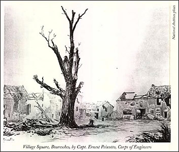 Village Square, Bouresches, by Capt. Ernest Peixotto, Corps of Engineers