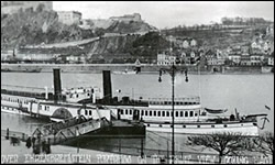 The Stars And Stripes Flying Over Ehrenbreitstein Fortress On The Rhine. View Looking East From Coblenz, Germany, April, 1919.