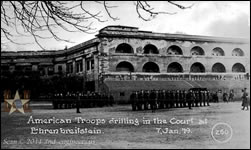 American Troops drilling in the Court at Ehrenbreitstein. 7, Jan. 1919.