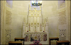 Inside the chapel at Aisne Marne Cemetery